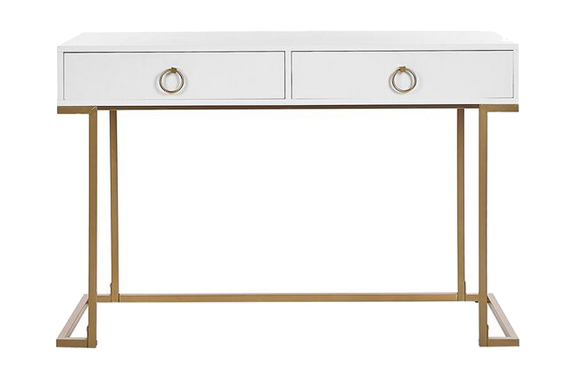 Konsolbord/skrivbord vit/guld WESTPORT - Vit