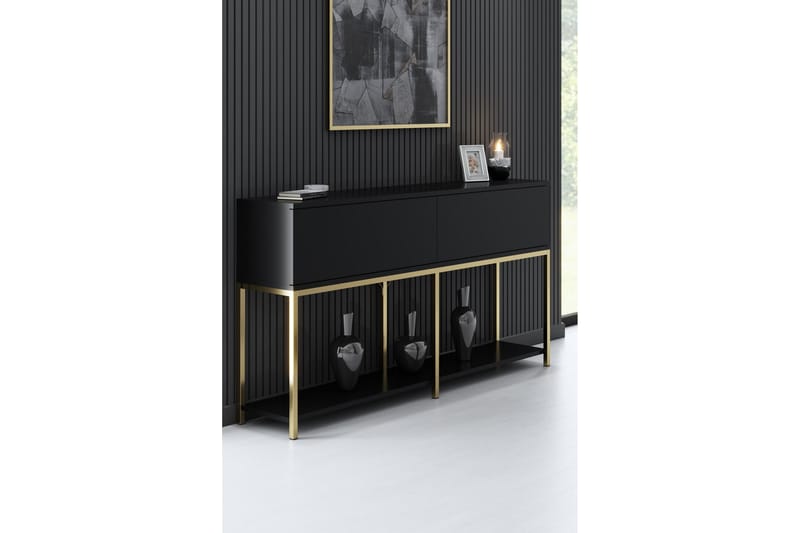 KRISTY Konsollbord 150 cm Svart/Guld - Möbler - Vardagsrum - Soffbord & vardagsrumsbord - Avlastningsbord & konsolbord