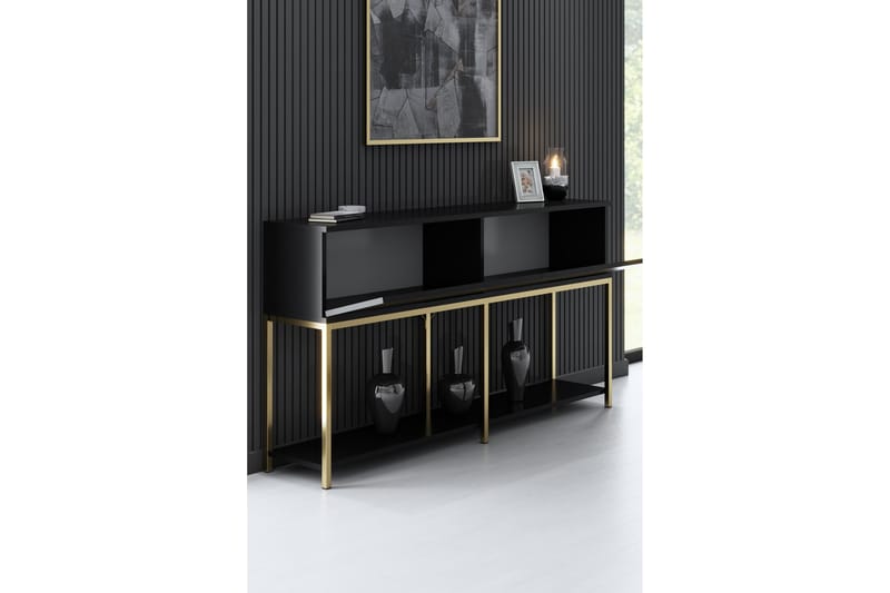 KRISTY Konsollbord 150 cm Svart/Guld - Möbler - Vardagsrum - Soffbord & vardagsrumsbord - Avlastningsbord & konsolbord