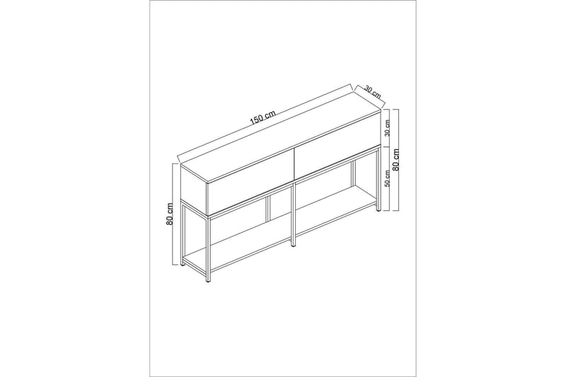 KRISTY Konsollbord 150 cm Svart/Vit - Möbler - Vardagsrum - Soffbord & vardagsrumsbord - Avlastningsbord & konsolbord