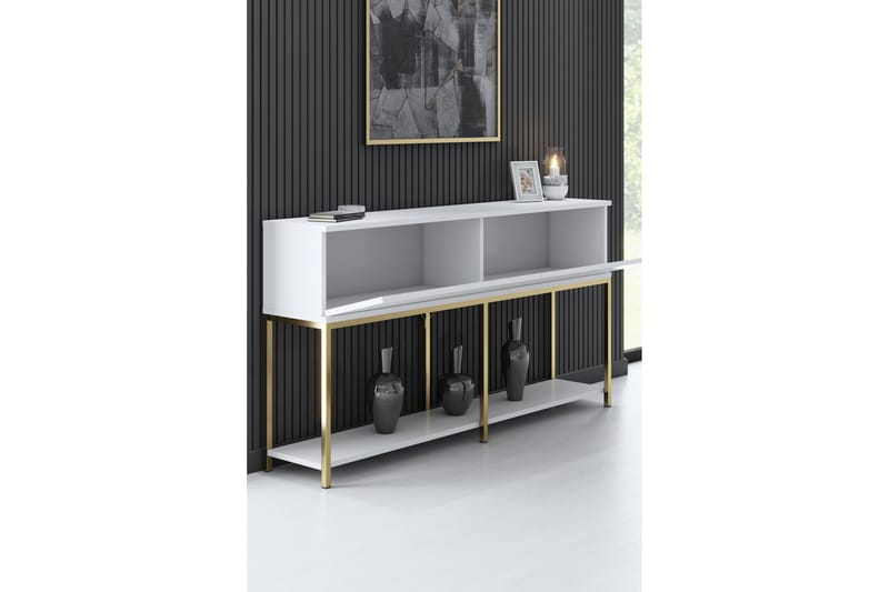 KRISTY Konsollbord 150 cm Vit/Guld - Möbler - Vardagsrum - Soffbord & vardagsrumsbord - Avlastningsbord & konsolbord