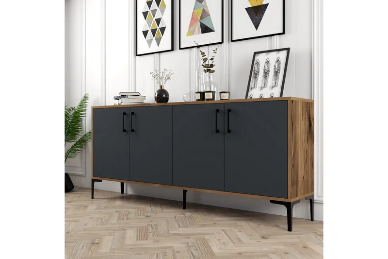 Levents Avlastningsbord 180 cm - Valnöt/Antracit - Möbler - Vardagsrum - Soffbord & vardagsrumsbord - Avlastningsbord & konsolbord