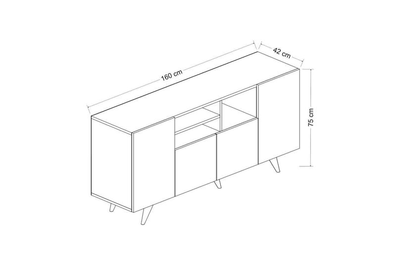 LISAHARA Konsollbord 160 cm Valnöt/Svart - Möbler - Vardagsrum - Soffbord & vardagsrumsbord - Avlastningsbord & konsolbord