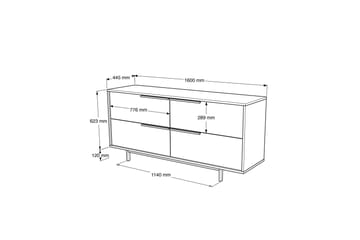 Liyakat Konsollbord 160 cm - Valnöt - Förvaring - Förvaringsmöbler - Byrå