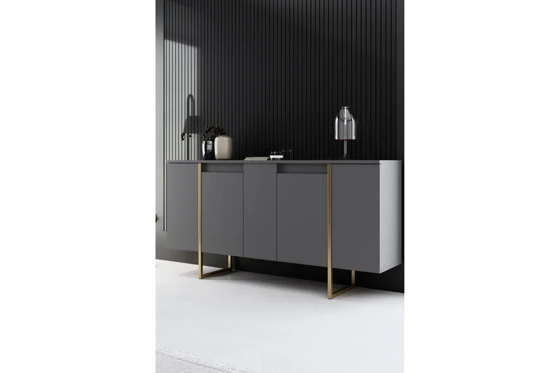 Luxe Konsollbord 160 cm - Grå/Guld - Förvaring - Förvaringsmöbler - Skänkar & sideboards