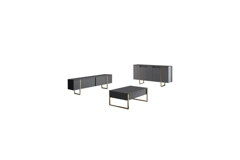 Luxe Konsollbord 160 cm - Grå/Guld - Förvaring - Förvaringsmöbler - Skänkar & sideboards