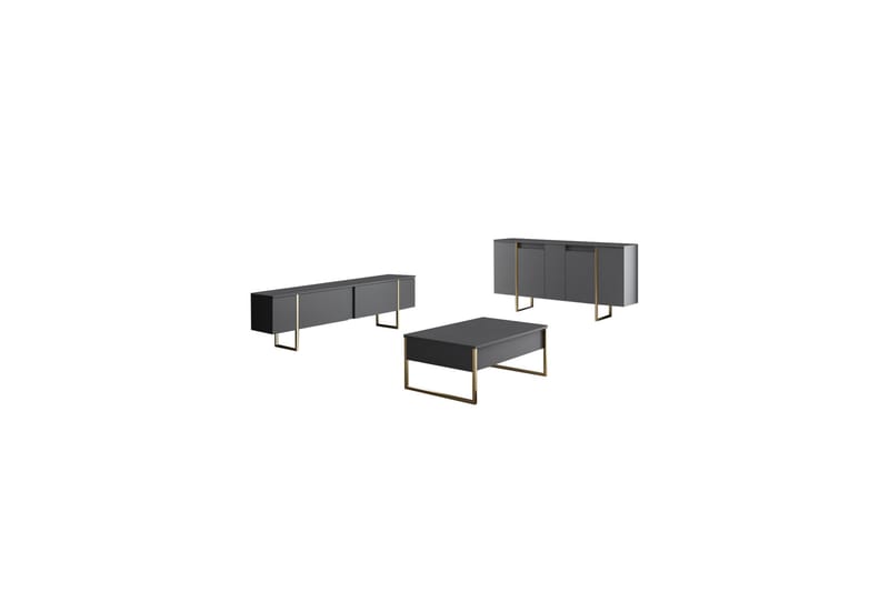 Luxe Konsollbord 160 cm Grå/Guld - Möbler - Vardagsrum - Soffbord & vardagsrumsbord - Avlastningsbord & konsolbord