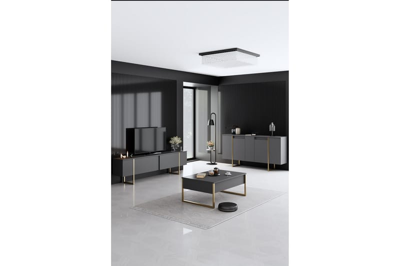 Luxe Konsollbord 160 cm Grå/Guld - Möbler - Vardagsrum - Soffbord & vardagsrumsbord - Avlastningsbord & konsolbord