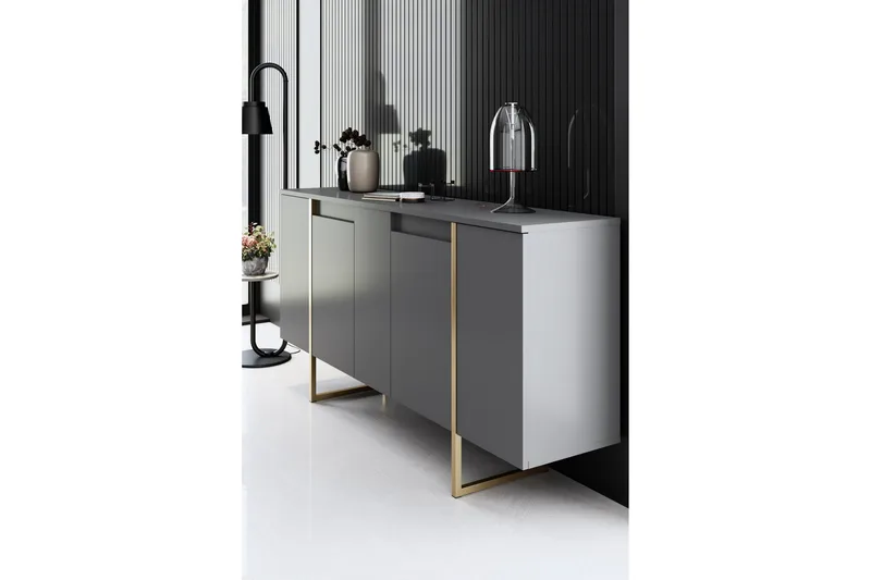 Luxe Konsollbord 160 cm - Grå/Guld - Förvaring - Förvaringsmöbler - Skänkar & sideboards