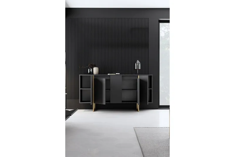 Luxe Konsollbord 160 cm - Grå/Guld - Förvaring - Förvaringsmöbler - Skänkar & sideboards