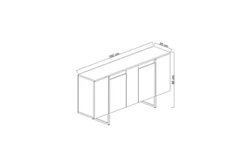 Luxe Konsollbord 160 cm - Grå/Guld - Förvaring - Förvaringsmöbler - Skänkar & sideboards