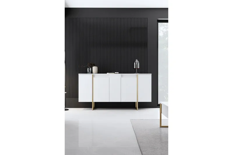 Luxe Konsollbord 160 cm - Vit/Guld - Förvaring - Förvaringsmöbler - Skänkar & sideboards