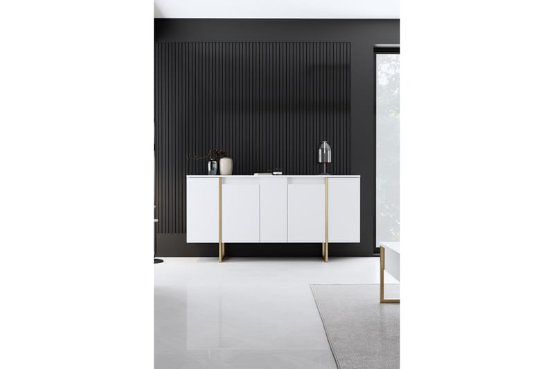 Luxe Konsollbord 160 cm Vit/Guld - Möbler - Vardagsrum - Soffbord & vardagsrumsbord - Avlastningsbord & konsolbord