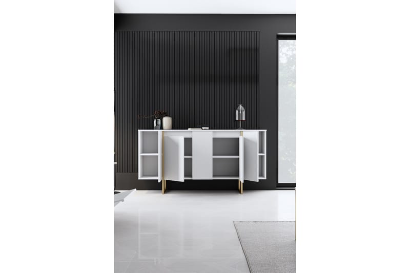 Luxe Konsollbord 160 cm Vit/Guld - Möbler - Vardagsrum - Soffbord & vardagsrumsbord - Avlastningsbord & konsolbord