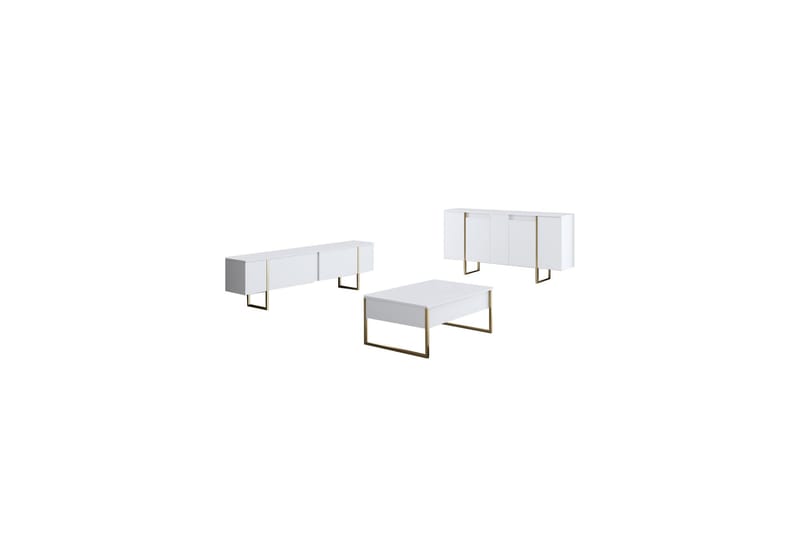 Luxe Konsollbord 160 cm Vit/Guld - Möbler - Vardagsrum - Soffbord & vardagsrumsbord - Avlastningsbord & konsolbord