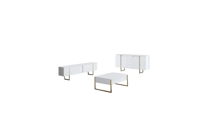Luxe Konsollbord 160 cm - Vit/Guld - Förvaring - Förvaringsmöbler - Skänkar & sideboards