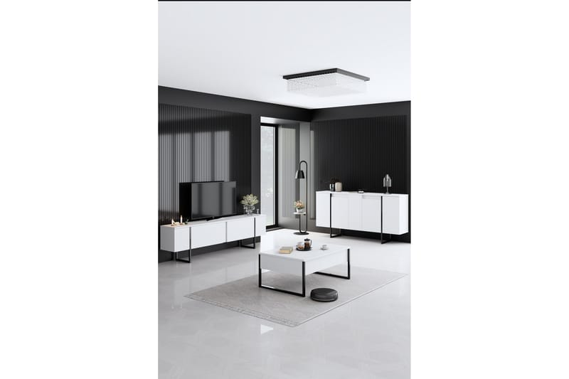 Luxe Konsollbord 160 cm Vit/Svart - Möbler - Vardagsrum - Soffbord & vardagsrumsbord - Avlastningsbord & konsolbord