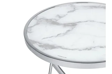 Meerah Sidobord Marmoreffekt - Vit - Möbler - Vardagsrum - Soffbord & vardagsrumsbord - Satsbord