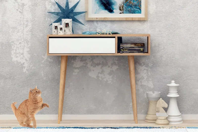 Mod Design Avlastningsbord - Ek/Vit - Möbler - Vardagsrum - Soffbord & vardagsrumsbord - Avlastningsbord & konsolbord