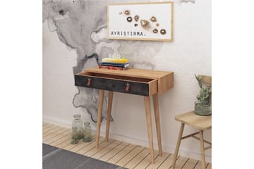 Mod Design Avlastningsbord Läderbeslag - Grå/Trä - Möbler - Vardagsrum - Soffbord & vardagsrumsbord - Avlastningsbord & konsolbord