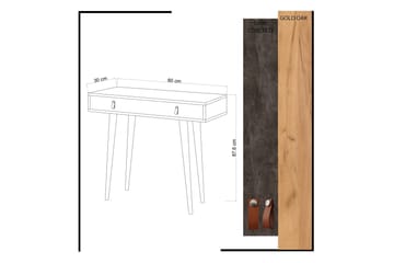 Mod Design Avlastningsbord Läderbeslag - Grå/Trä - Möbler - Vardagsrum - Soffbord & vardagsrumsbord - Avlastningsbord & konsolbord