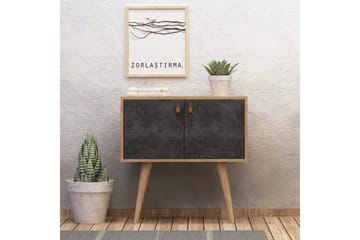 Mod Design Sideboard Läderbeslag - Grå/Trä - Förvaring - Förvaringsmöbler - Skänkar & sideboards