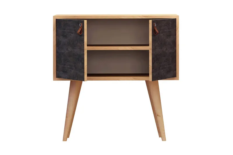 Mod Design Sideboard Läderbeslag - Grå/Trä - Möbler - Vardagsrum - Soffbord & vardagsrumsbord - Avlastningsbord & konsolbord