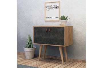 Mod Design Sideboard Läderbeslag - Grå/Trä - Förvaring - Förvaringsmöbler - Skänkar & sideboards