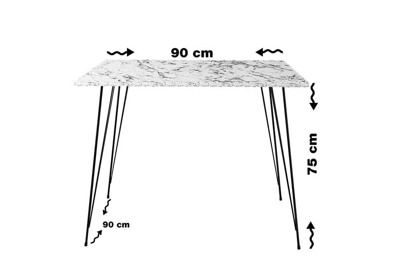 Murtwell Bord 90 cm - Svart/Vit - Möbler - Vardagsrum - Soffbord & vardagsrumsbord - Avlastningsbord & konsolbord