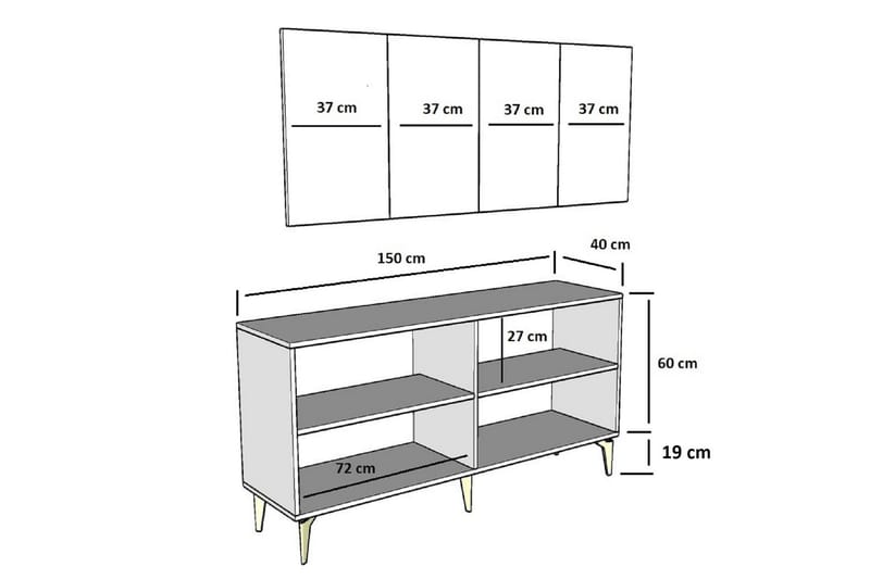 Naruyuki Konsollbord 150 cm Guld/Vit - Hallbord - Bord - Avlastningsbord & konsolbord