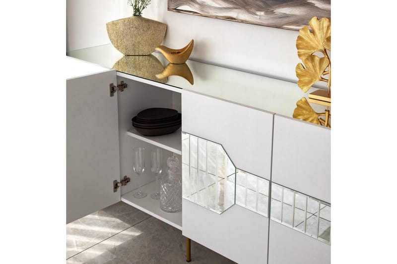 OZZERO Konsollbord 180 cm Vit - Möbler - Vardagsrum - Soffbord & vardagsrumsbord - Avlastningsbord & konsolbord