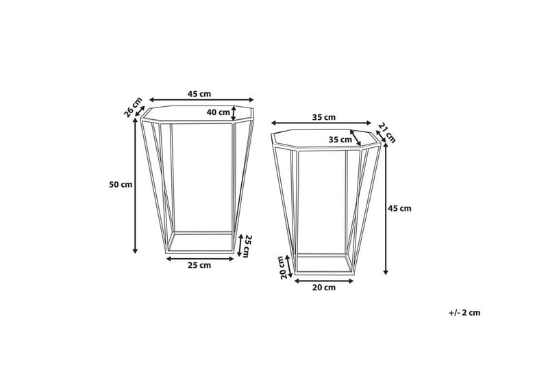Sierra Sidobord 2 St 45|35 cm - Guld - Möbler - Vardagsrum - Soffbord & vardagsrumsbord - Sidobord & lampbord