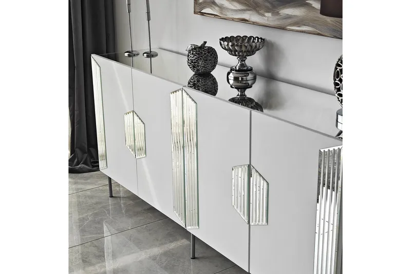 Stedum Konsollbord 180 cm - Vit/Silver - Förvaring - Förvaringsmöbler - Skänkar & sideboards