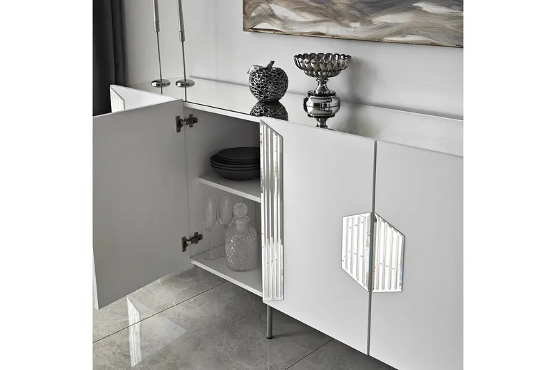 Stedum Konsollbord 180 cm - Vit/Silver - Förvaring - Förvaringsmöbler - Skänkar & sideboards