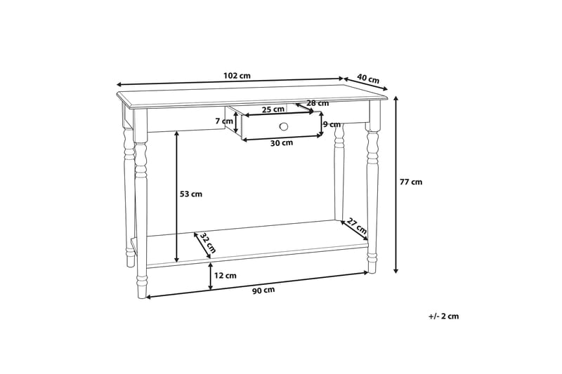 Tobago Konsolbord 102 cm - Vit - Möbler - Vardagsrum - Soffbord & vardagsrumsbord - Avlastningsbord & konsolbord