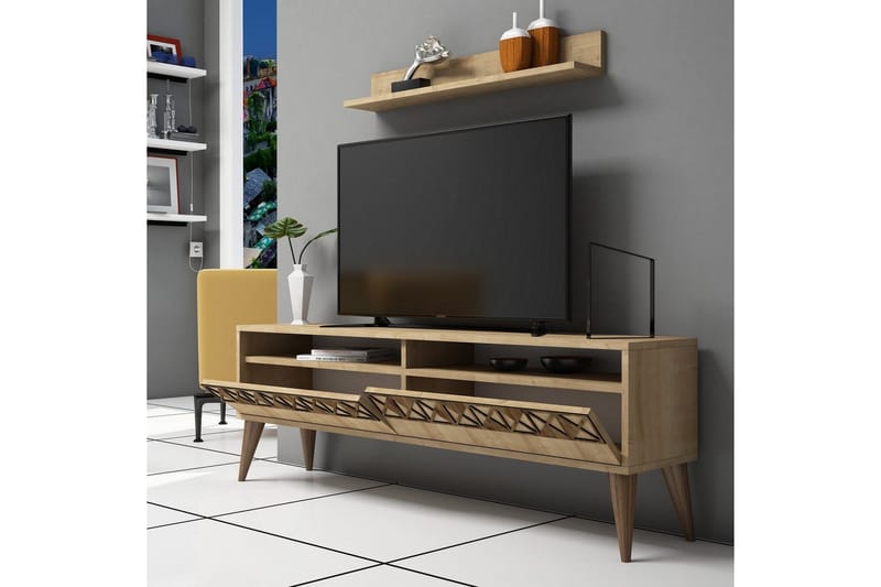 TUERO TV-Möbelset 150 cm Ek - Brun/Ek - Tv-möbelset