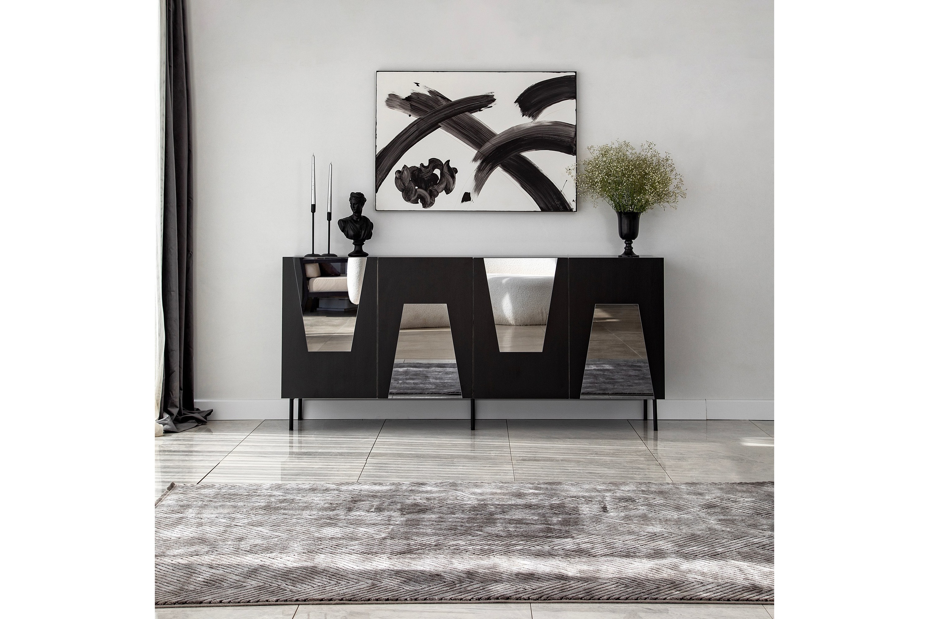 vigonza konsollbord 180 cm svart -