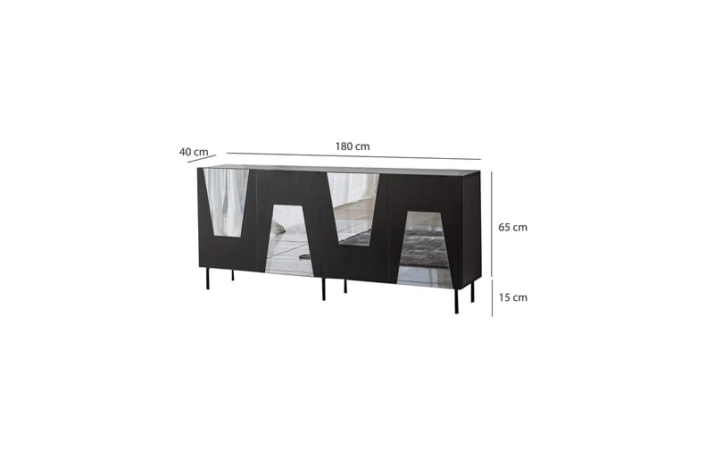 VIGONZA Konsollbord 180 cm Svart - Möbler - Vardagsrum - Soffbord & vardagsrumsbord - Avlastningsbord & konsolbord