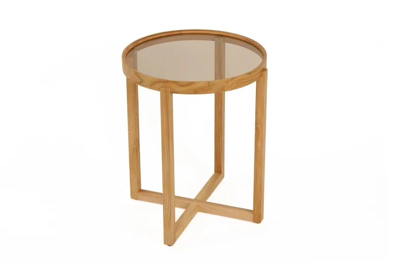 Babilas Satsbord (3 delar) 45x55x45 cm - Transparent ek - Möbler - Vardagsrum - Soffbord & vardagsrumsbord - Satsbord