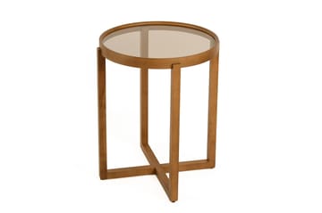 Babilas Satsbord (3 delar) 45x55x45 cm - Transparent valnöt - Möbler - Vardagsrum - Soffbord & vardagsrumsbord - Satsbord