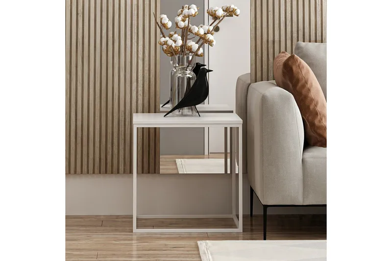 Basak Sidobord 52 cm - Vit - Möbler - Vardagsrum - Soffbord & vardagsrumsbord - Brickbord