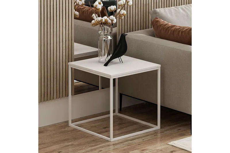 Basak Sidobord 52 cm - Vit - Möbler - Vardagsrum - Soffbord & vardagsrumsbord - Brickbord