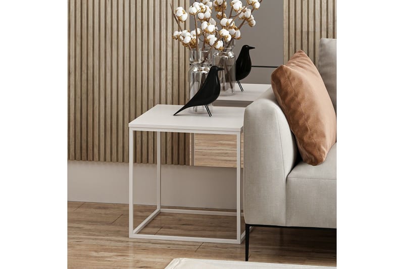 Basak Sidobord 52 cm - Vit - Möbler - Vardagsrum - Soffbord & vardagsrumsbord - Brickbord