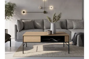 Basici Soffbord 110 cm med Lådor i Trä med Mörkt Trä - Brun - Möbler - Vardagsrum - Soffbord & vardagsrumsbord - Soffbord