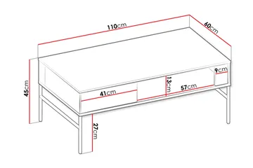 Basici Soffbord 110 cm med Lådor i Trä med Mörkt Trä - Brun - Möbler - Vardagsrum - Soffbord & vardagsrumsbord - Soffbord