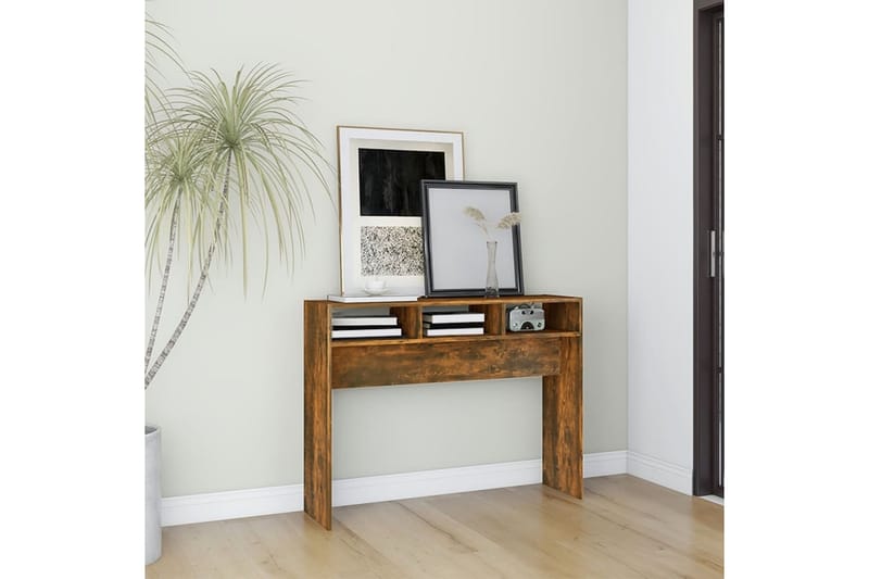 beBasic Avlastningsbord rökfärgad ek 105x30x80 cm konstruerat trä - Möbler - Vardagsrum - Soffbord & vardagsrumsbord - Avlastningsbord & konsolbord