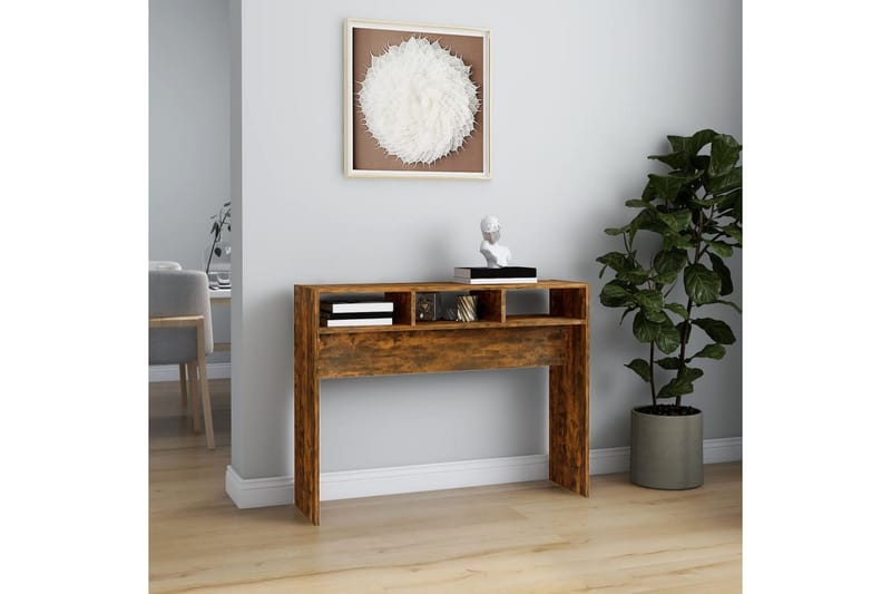 beBasic Avlastningsbord rökfärgad ek 105x30x80 cm konstruerat trä - Möbler - Vardagsrum - Soffbord & vardagsrumsbord - Avlastningsbord & konsolbord
