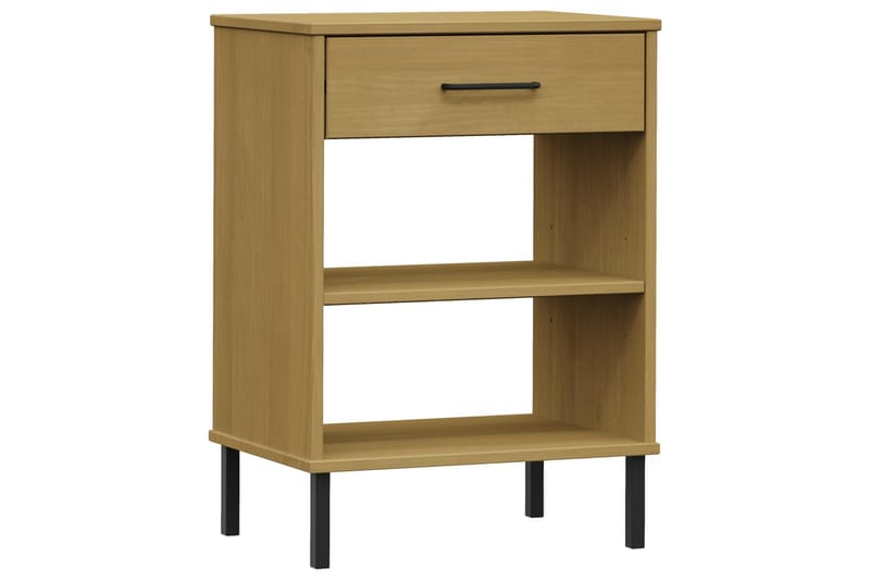 beBasic Konsolbord med metallben OSLO brun massiv furu - Möbler - Vardagsrum - Soffbord & vardagsrumsbord - Avlastningsbord & konsolbord