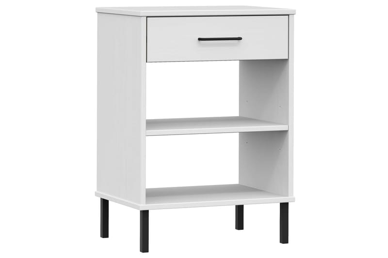 beBasic Konsolbord med metallben OSLO vit massiv furu - Möbler - Vardagsrum - Soffbord & vardagsrumsbord - Avlastningsbord & konsolbord
