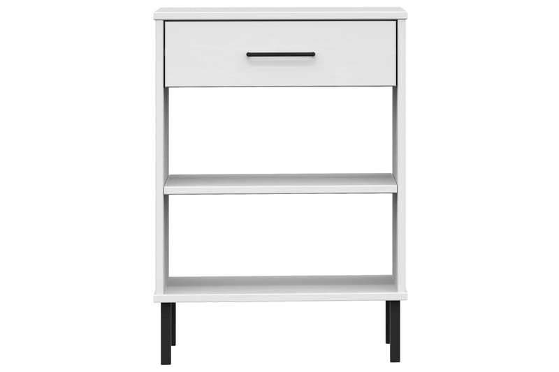 beBasic Konsolbord med metallben OSLO vit massiv furu - Möbler - Vardagsrum - Soffbord & vardagsrumsbord - Avlastningsbord & konsolbord
